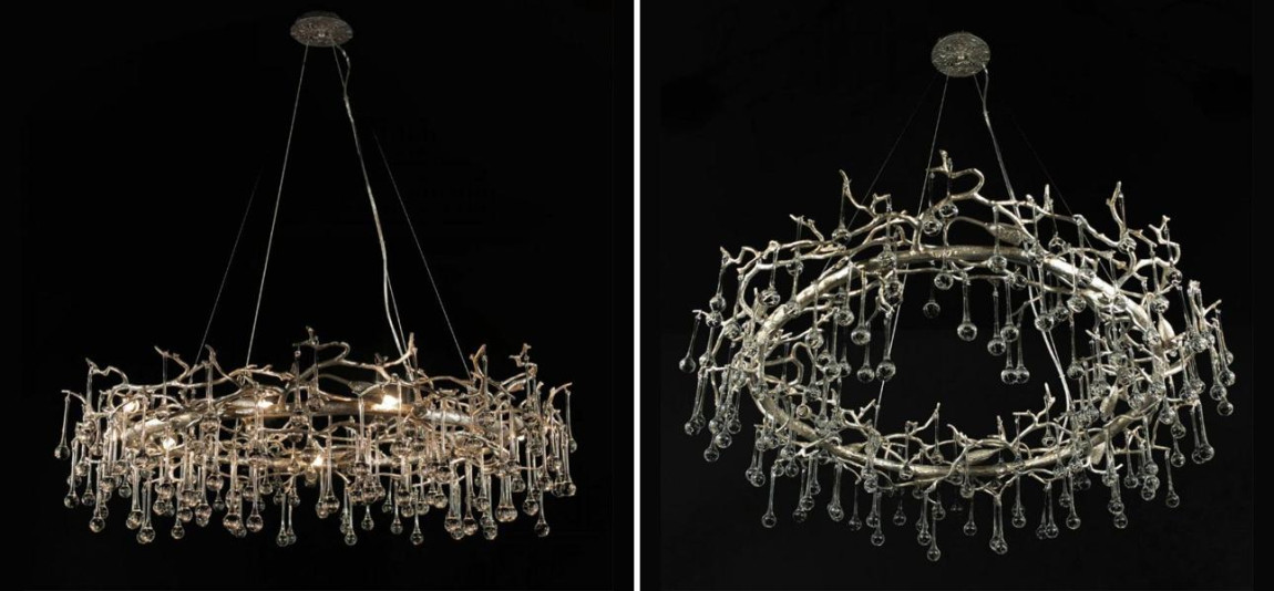 Люстра Crystal Drops Silver диаметр 100