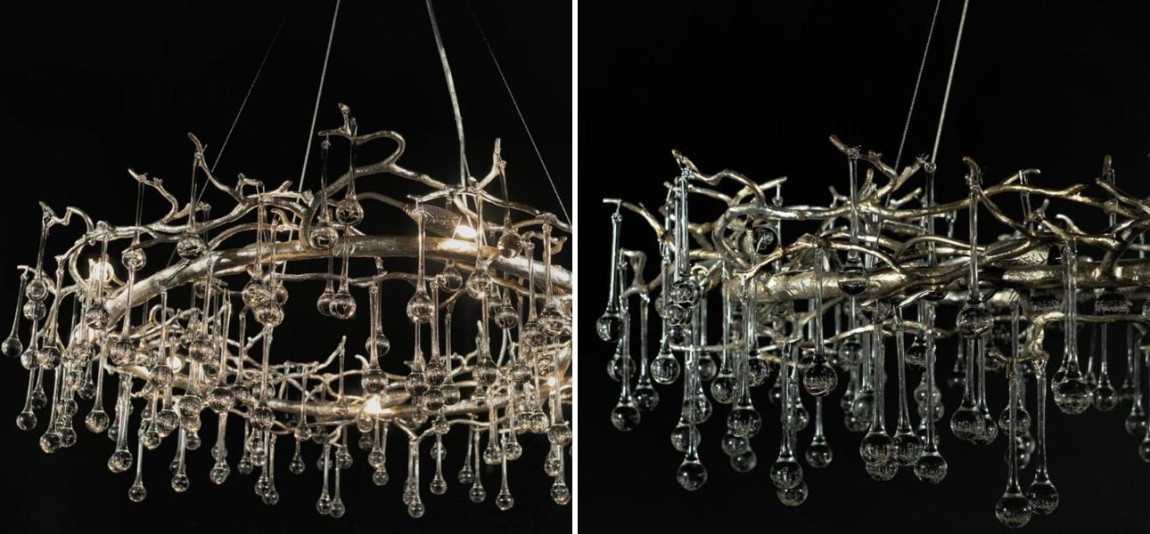 Люстра Crystal Drops Silver диаметр 100