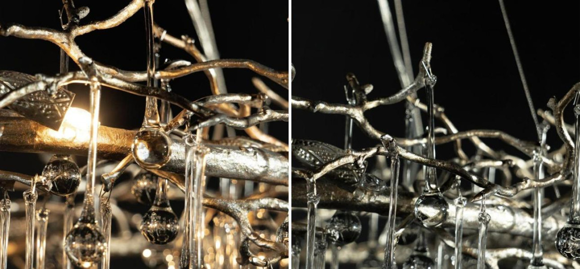 Люстра Crystal Drops Silver диаметр 100