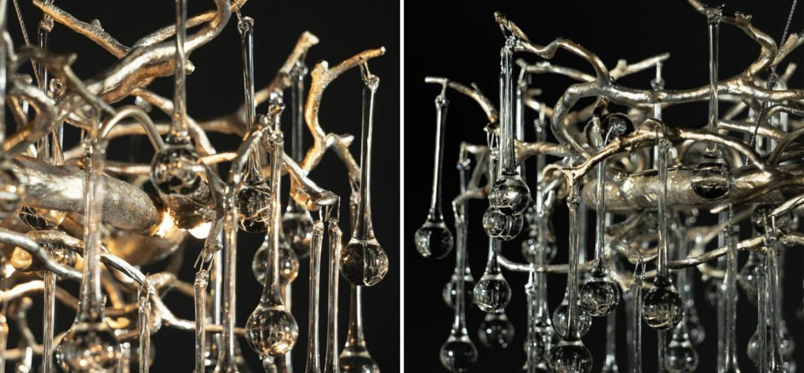 Люстра Crystal Drops Silver диаметр 100