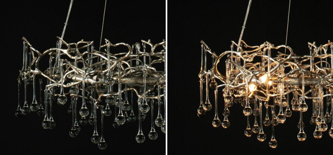 Люстра Crystal Drops Silver диаметр 80