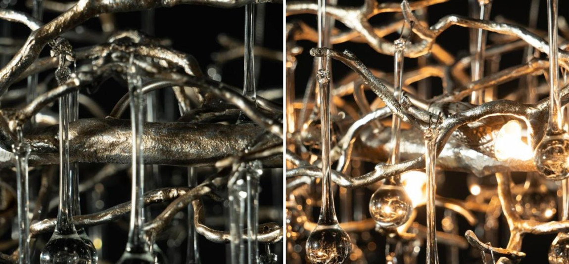 Люстра Crystal Drops Silver диаметр 80