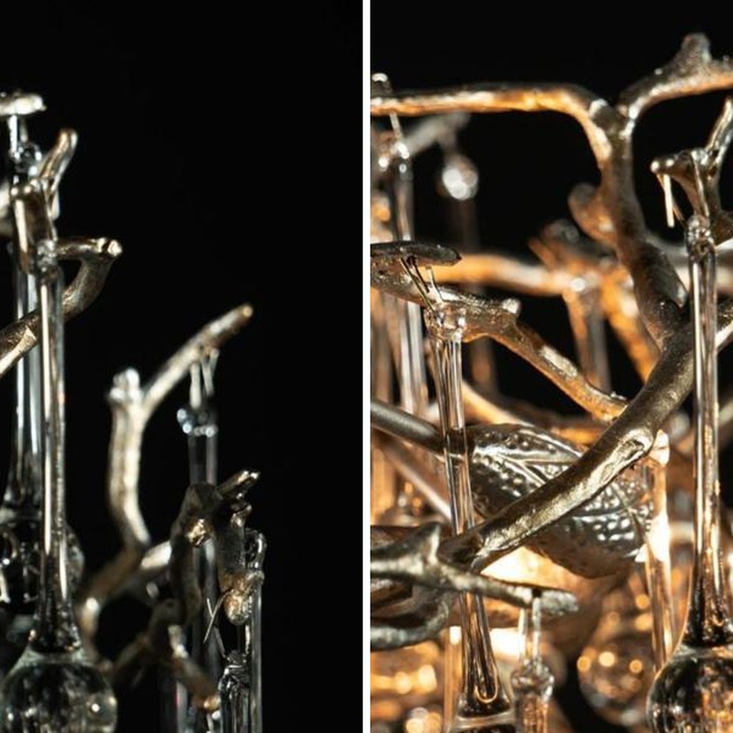 Люстра Crystal Drops Silver диаметр 80