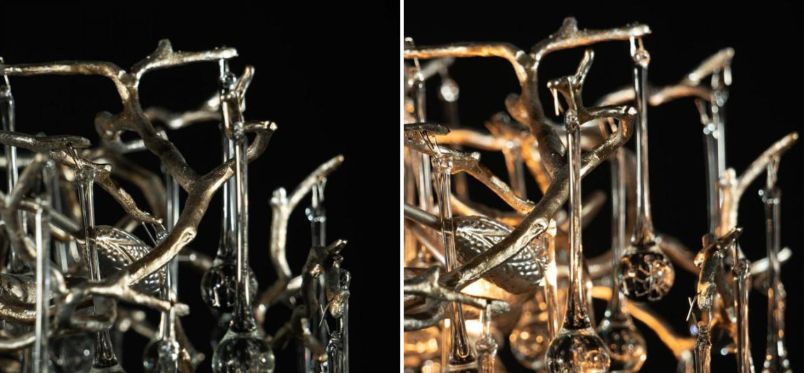 Люстра Crystal Drops Silver диаметр 80