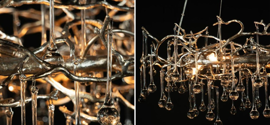 Люстра Crystal Drops Silver диаметр 80