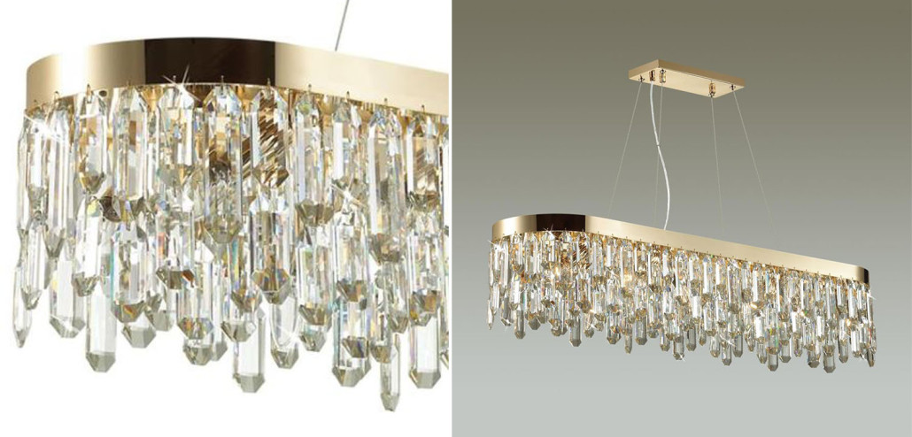 Люстра Crystal Polyhedrons Linear Gold