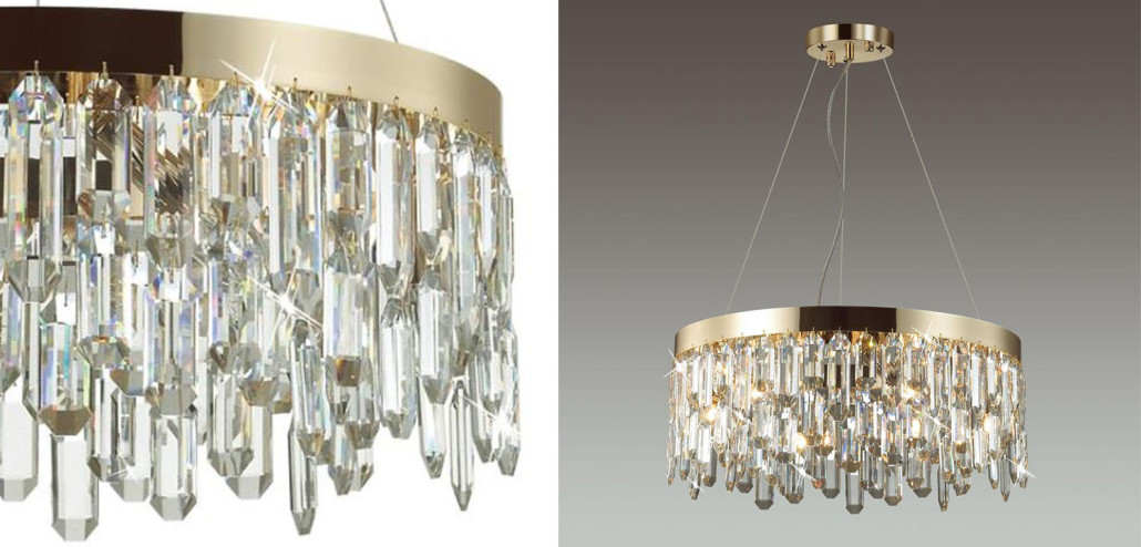 Люстра Crystal Polyhedrons Round Gold
