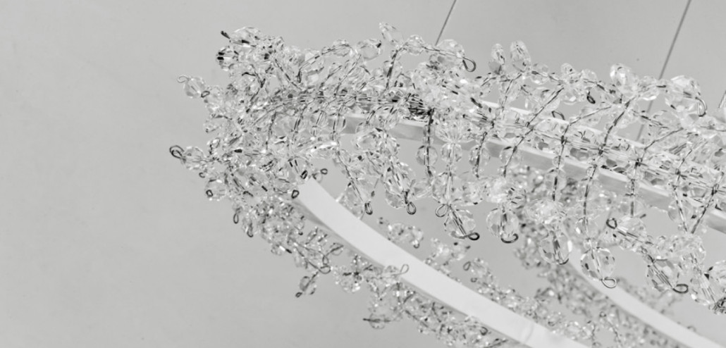 Люстра Crystal round chandelier 3 кольца Белый