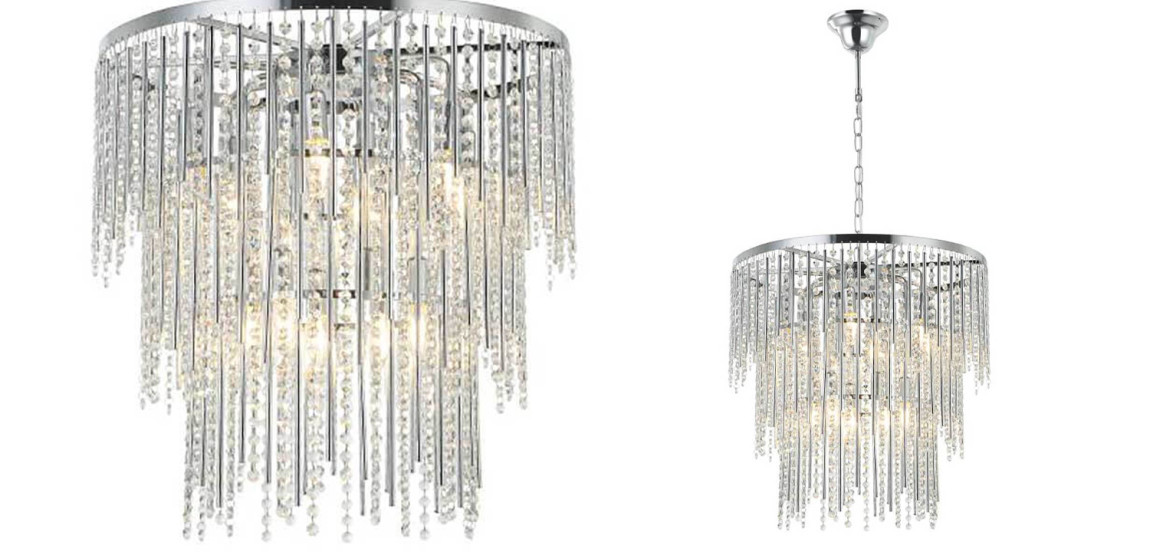 Люстра Crystal Wind Chimes Chrome Chandelier