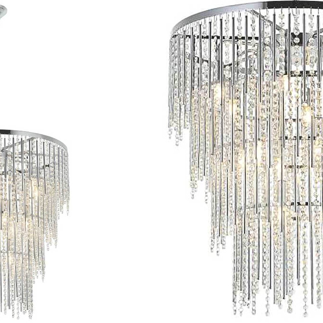 Люстра Crystal Wind Chimes Chrome Chandelier