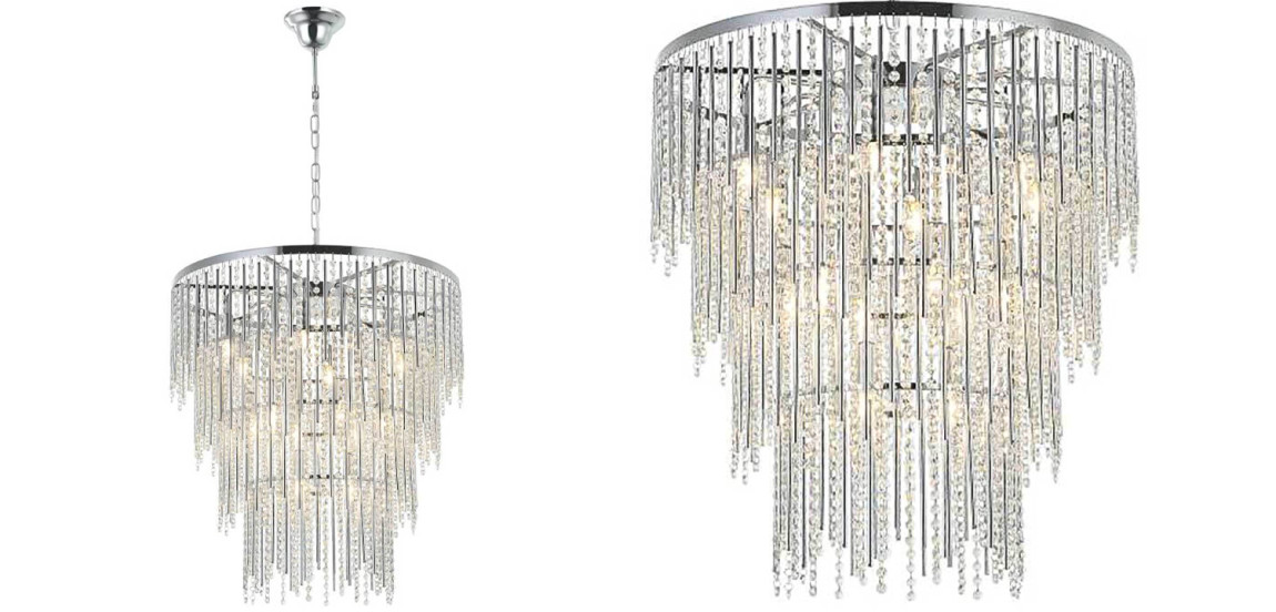 Люстра Crystal Wind Chimes Chrome Chandelier