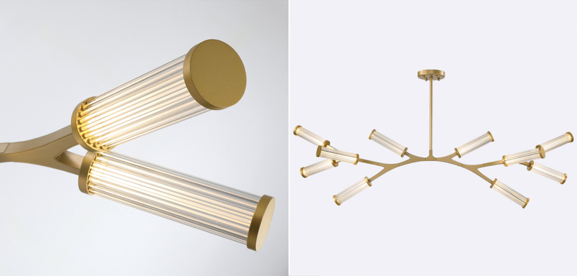 Люстра Cylinder Branches Chandelier Gold 10