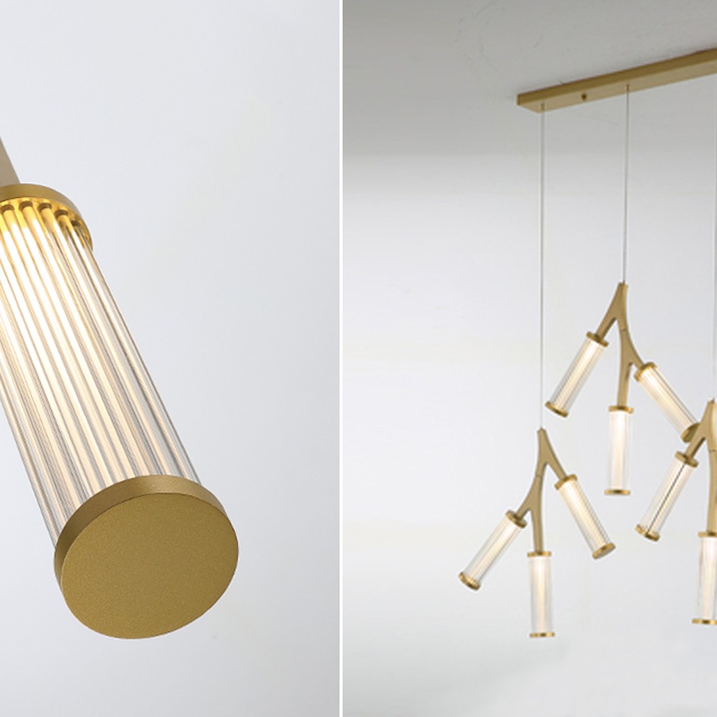 Люстра Cylinder Branches Chandelier Gold 15