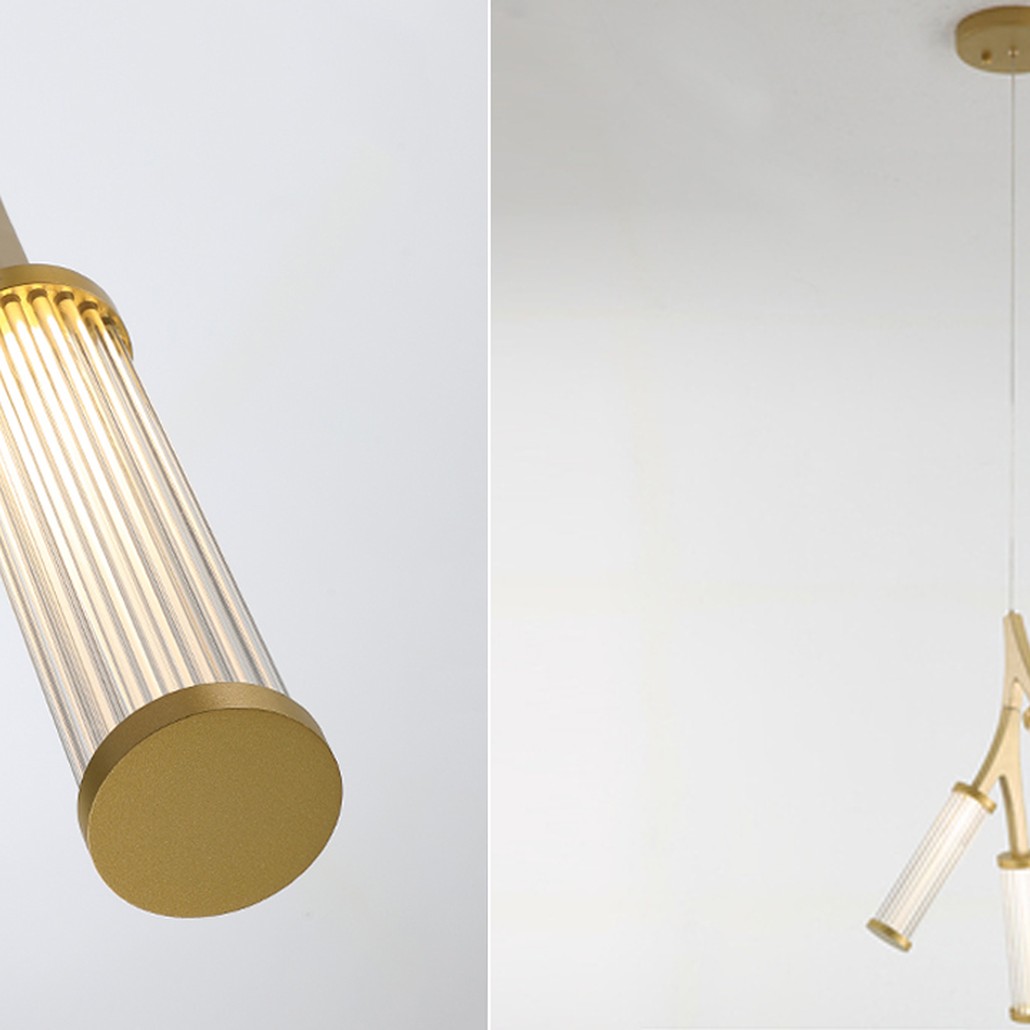 Люстра Cylinder Branches Chandelier Gold 3