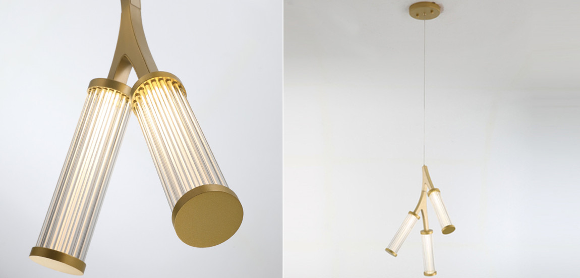Люстра Cylinder Branches Chandelier Gold 3