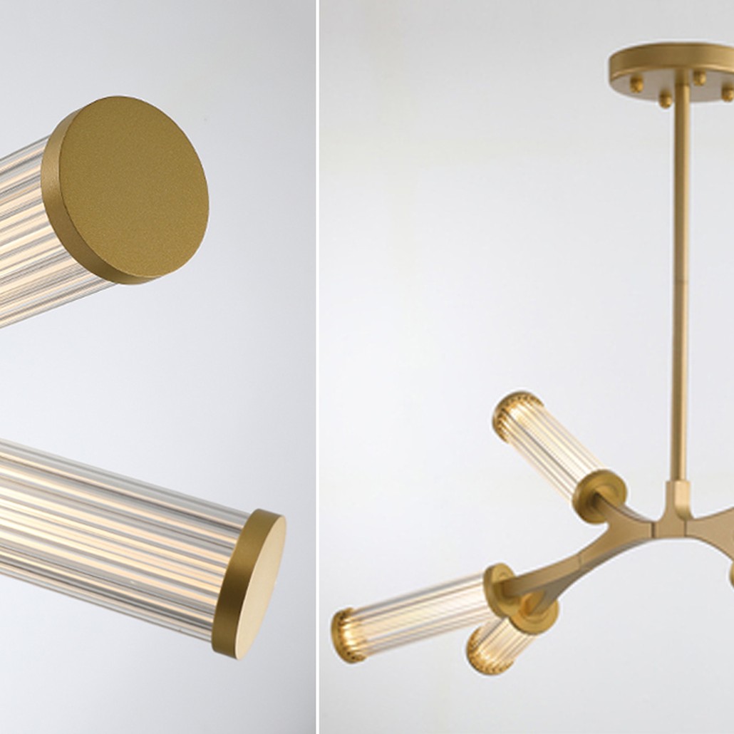 Люстра Cylinder Branches Chandelier Gold 6