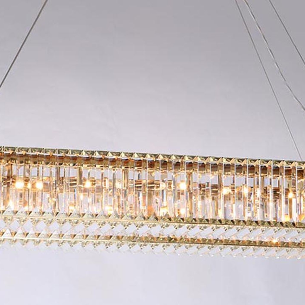 Люстра Darleen Crystal Gold Rectangular Chandelier