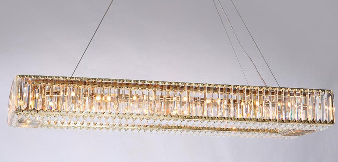 Люстра Darleen Crystal Gold Rectangular Chandelier