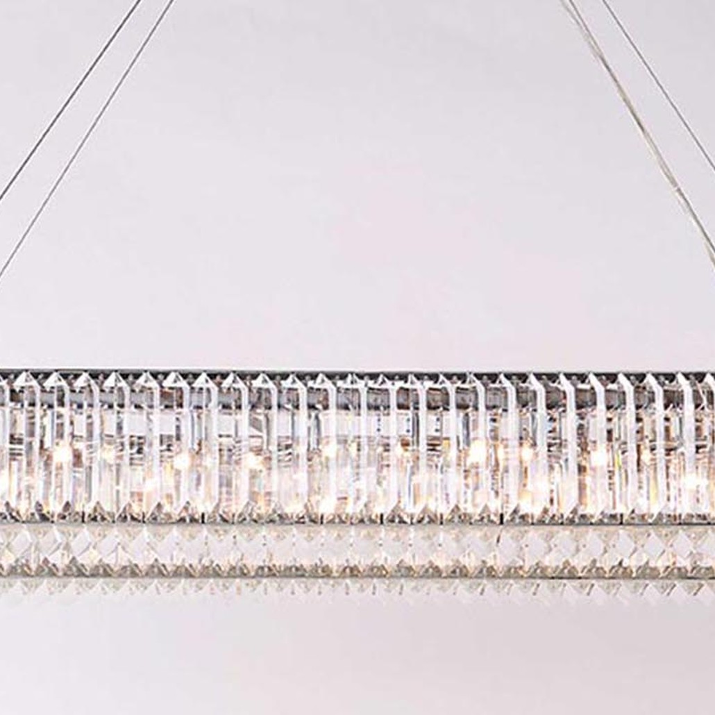 Люстра Darleen Crystal Nickel Rectangular Chandelier