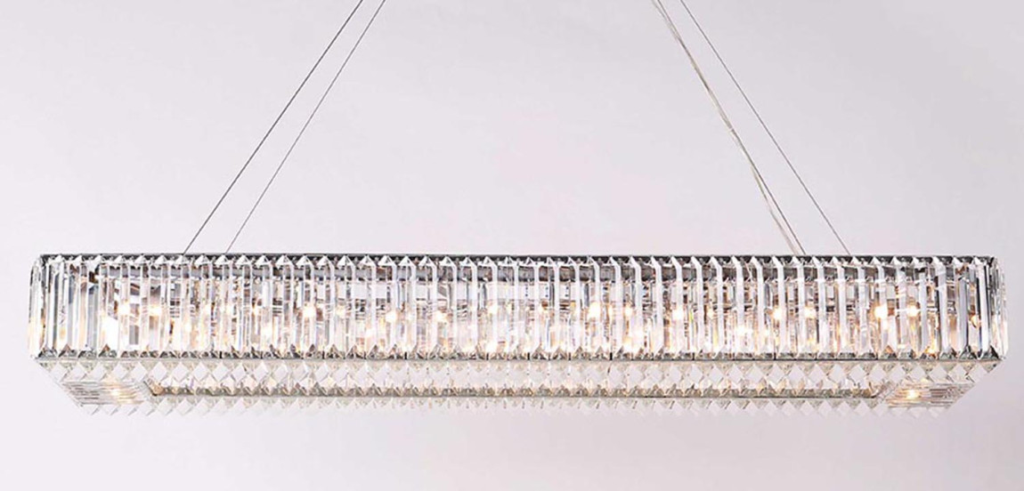 Люстра Darleen Crystal Nickel Rectangular Chandelier