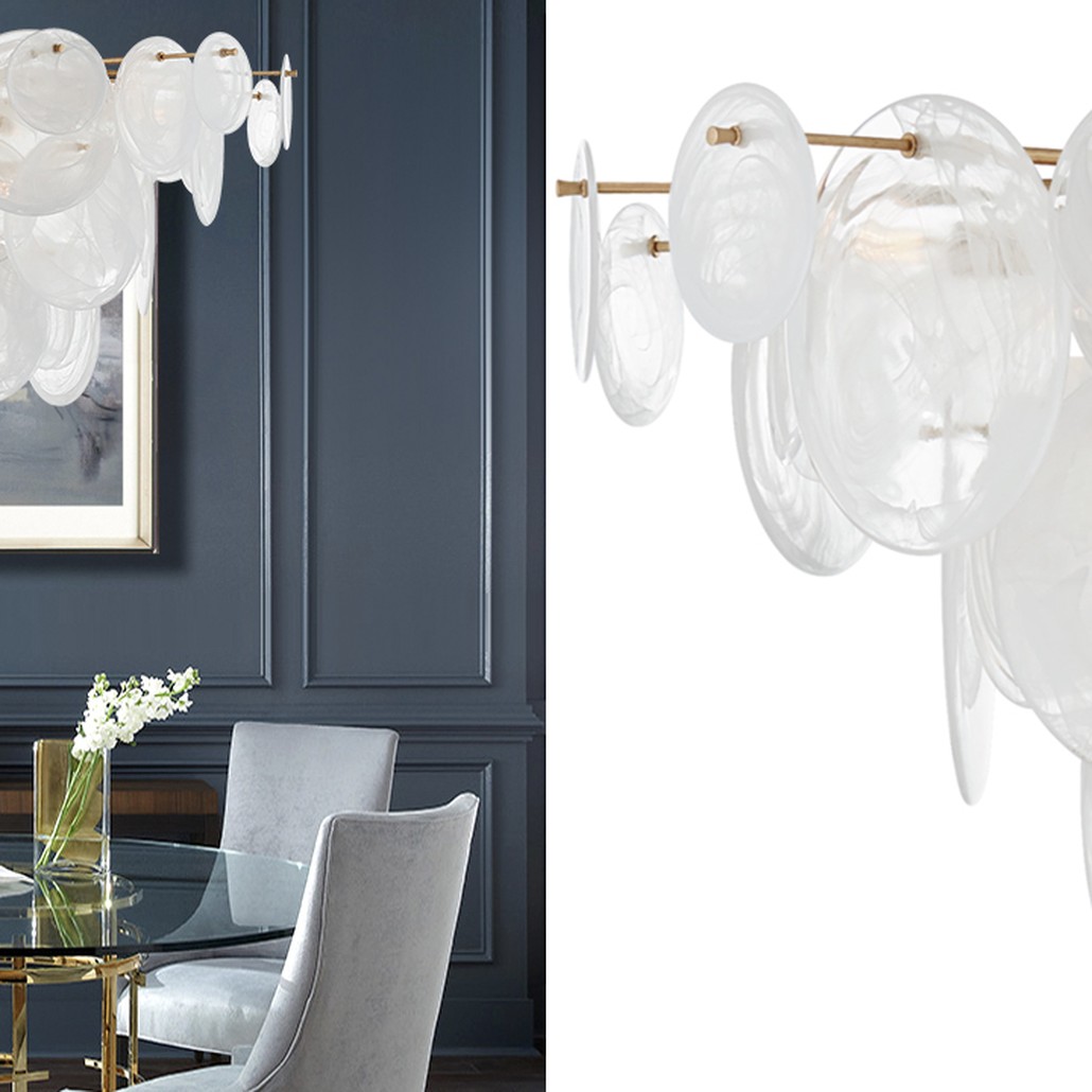 Люстра Disk Textured Glass Chandelier