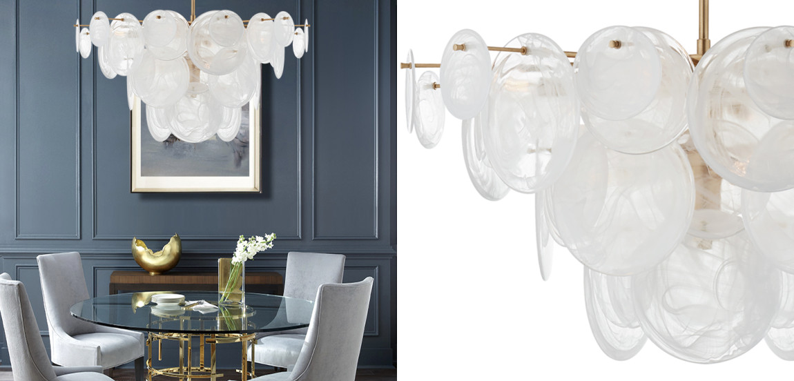 Люстра Disk Textured Glass Chandelier