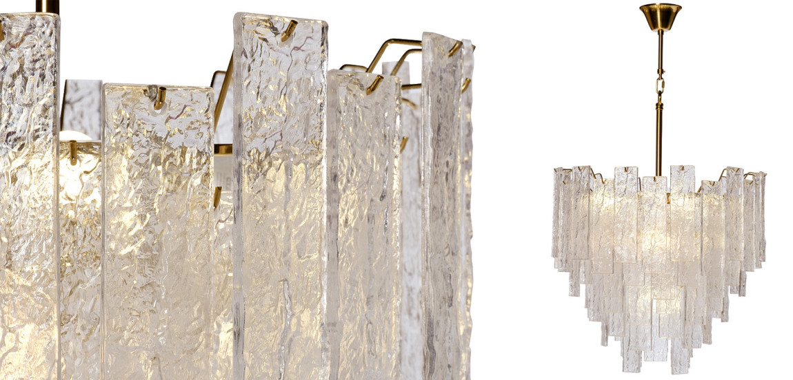 Люстра Dorit Textured Glass Rectangular Chandelier