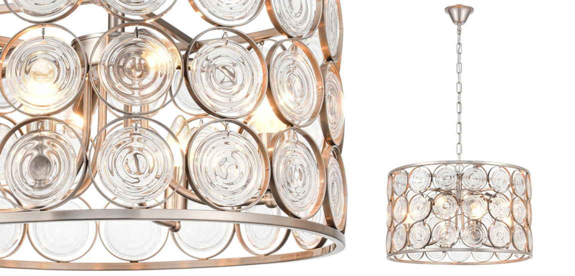 Люстра Edalina Chandelier nickel satin 50