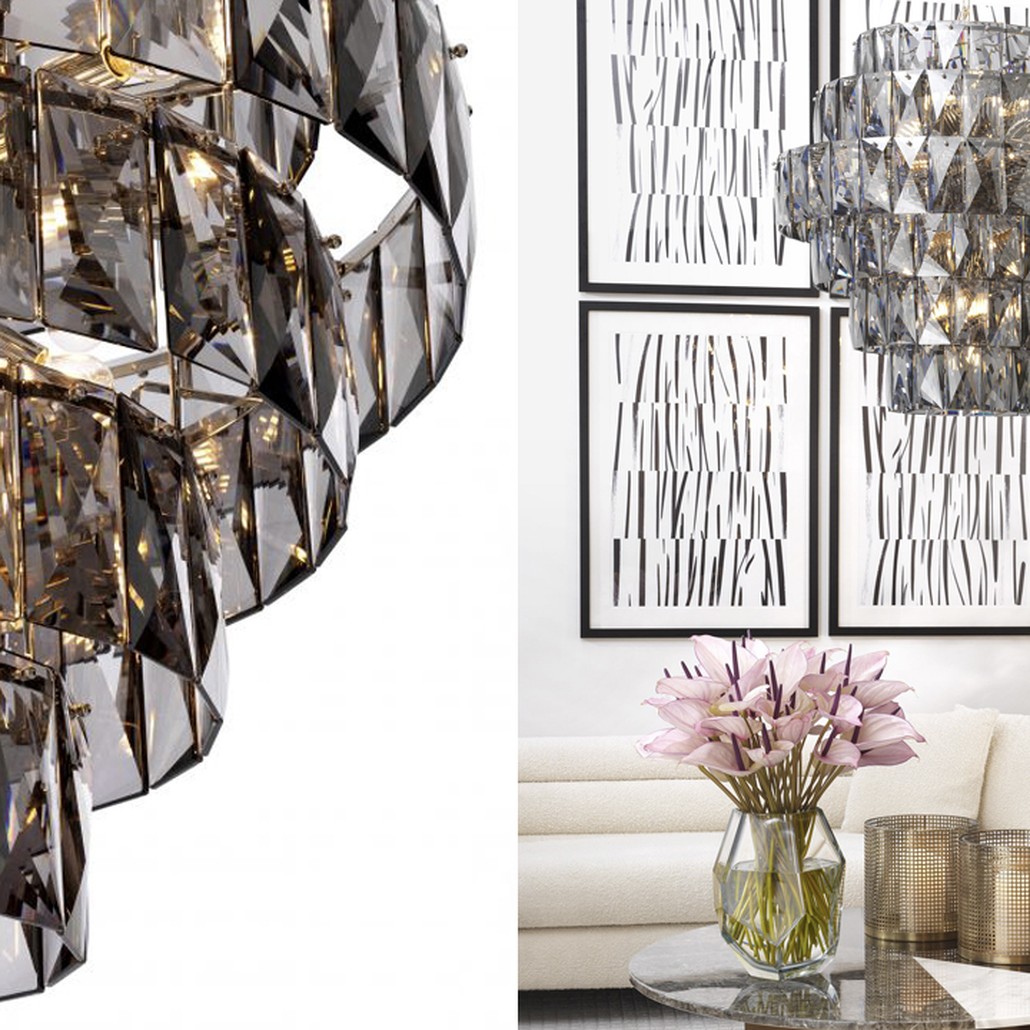 Люстра Eichholtz Chandelier Amazone L smoke