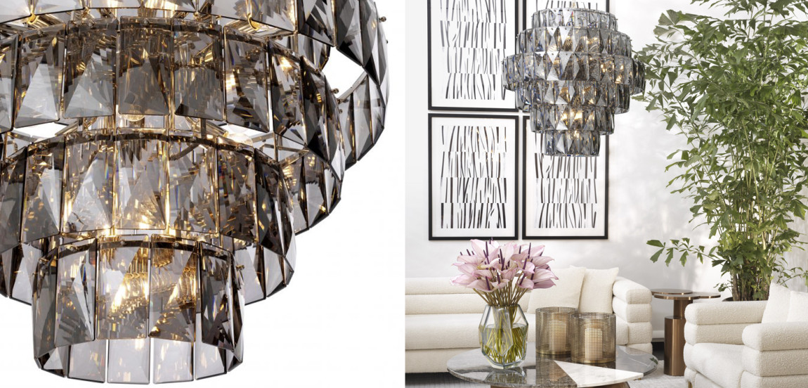 Люстра Eichholtz Chandelier Amazone L smoke