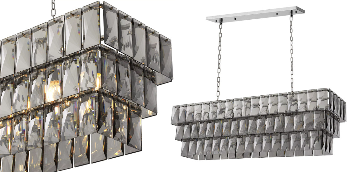 Люстра Eichholtz Chandelier Amazone Rectangular Nickel