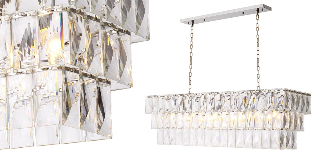 Люстра Eichholtz Chandelier Amazone Rectangular Silver