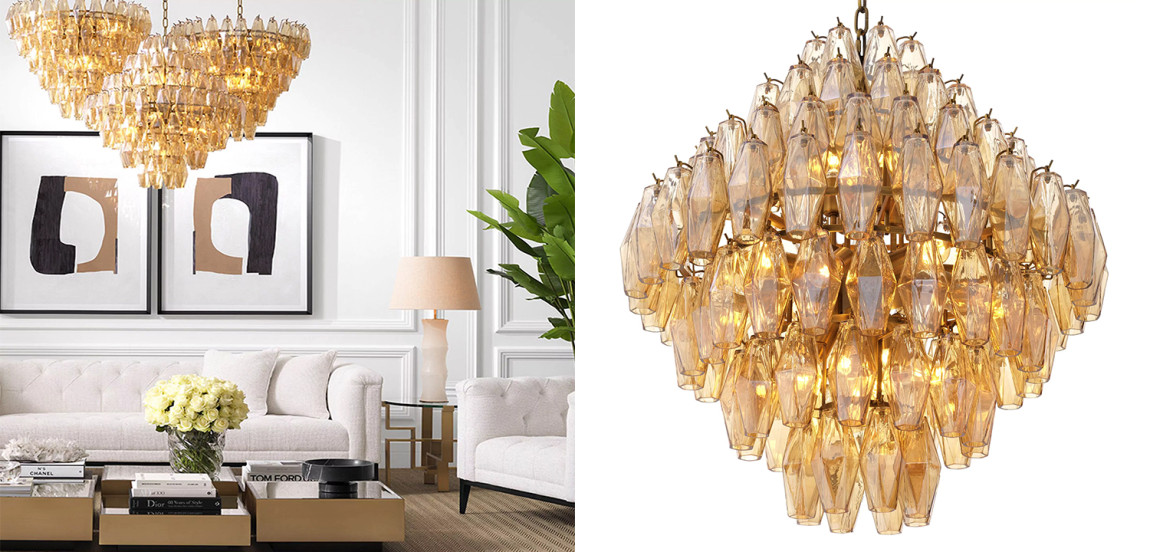 Люстра Eichholtz Chandelier Benini L Amber