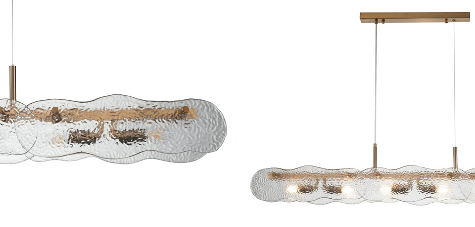 Люстра Elanza Long с  Рельефным Стеклом