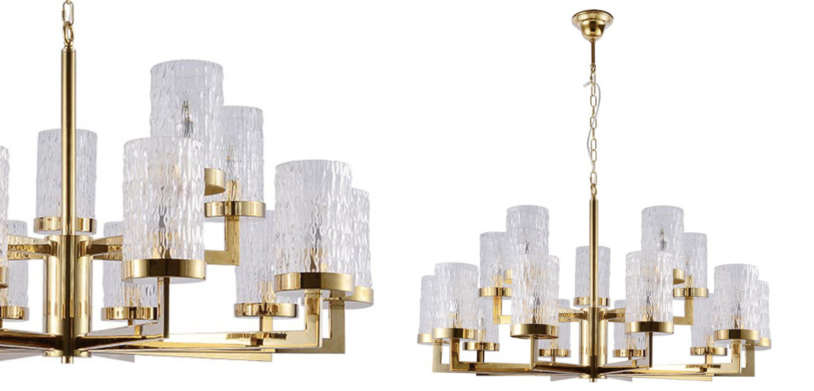 Люстра Estebe Glass Gold Chandelier 14