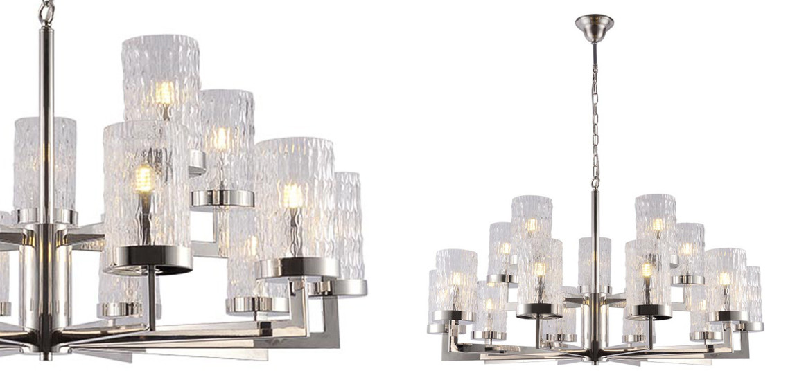 Люстра Estebe Glass Nickel Chandelier 14