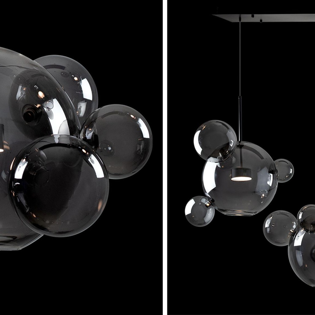 Люстра Giopato & Coombes Linear Chandelier Bubble smoky