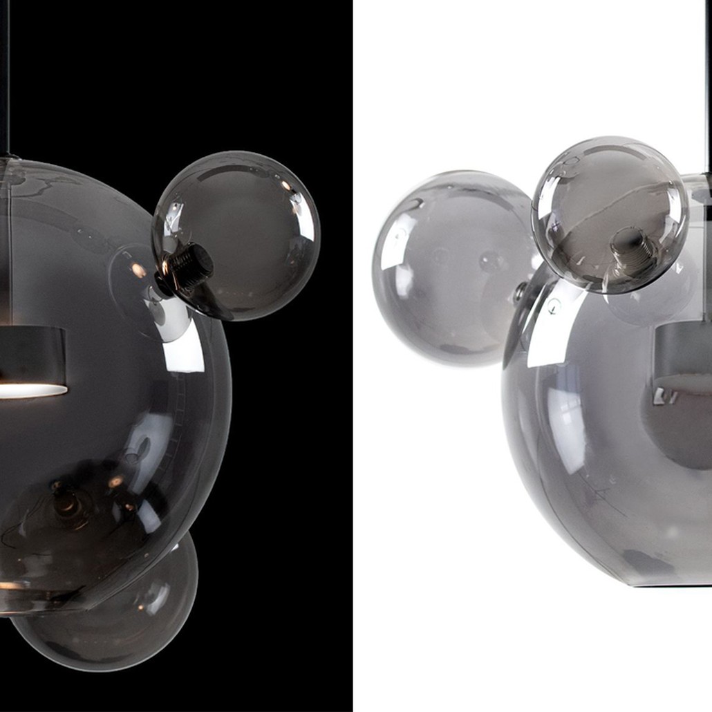 Люстра Giopato & Coombes Linear Chandelier Bubble smoky