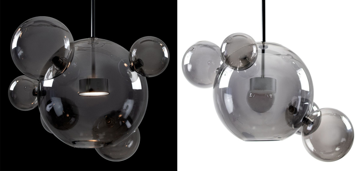 Люстра Giopato & Coombes Linear Chandelier Bubble smoky