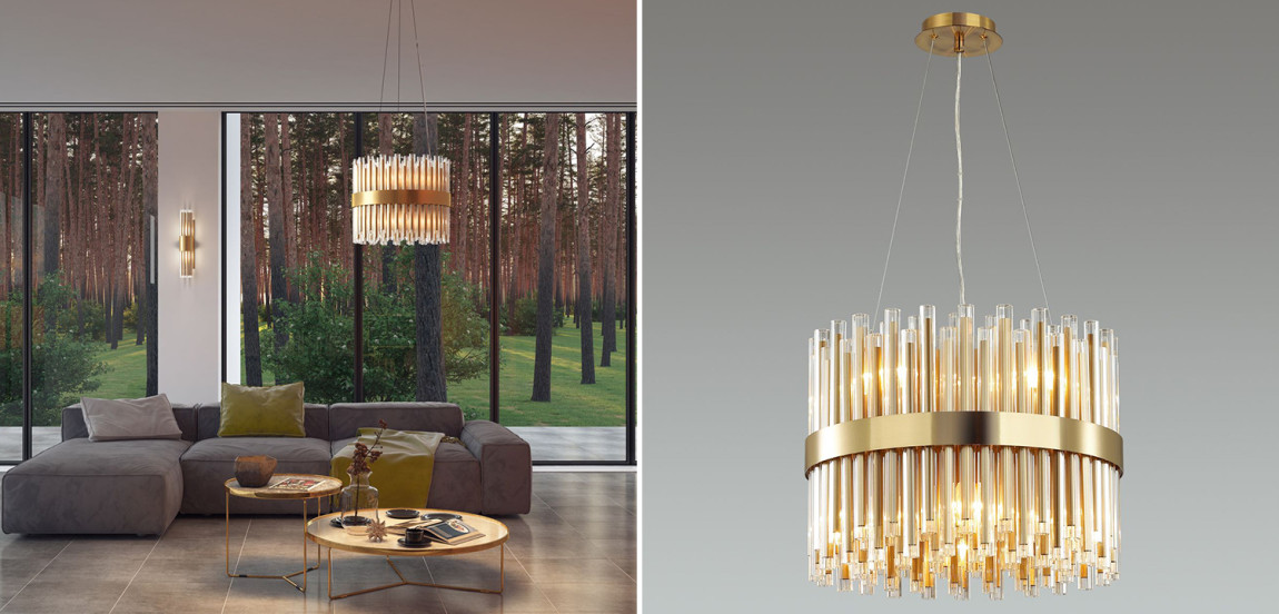 Люстра Gladwin Round Glass Tubes Chandelier