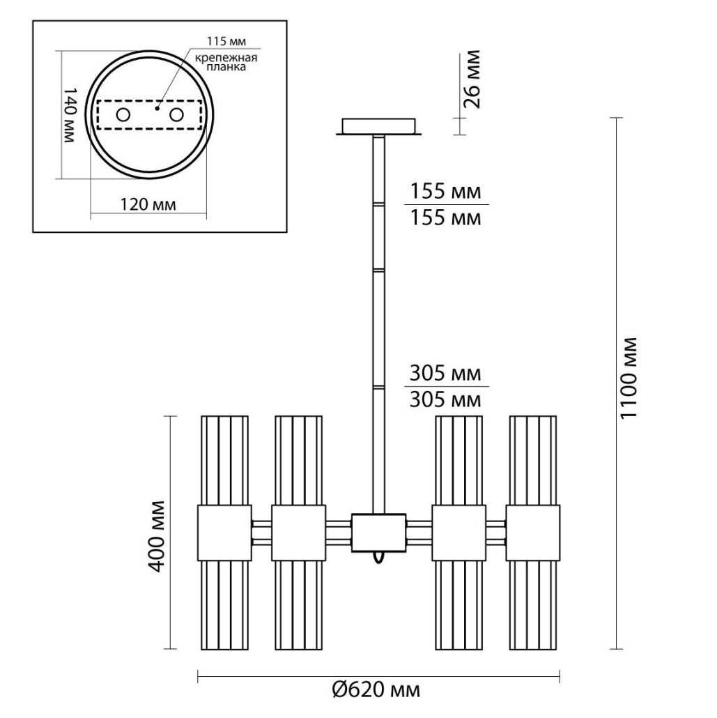 Люстра Glass Stripes In The Belt 12