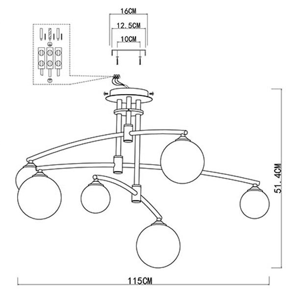Люстра Glendon Chandelier 6 Balls