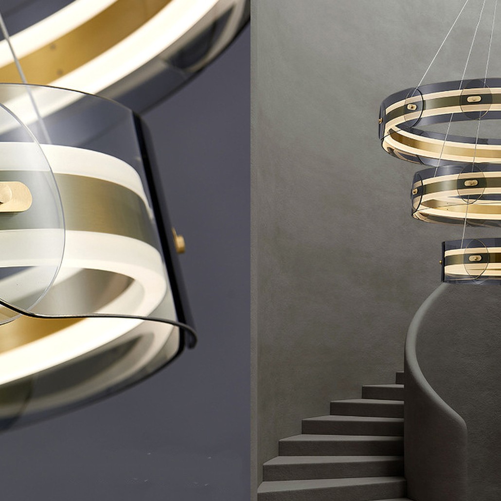 Люстра Gold 3 ring horizontal chandelier