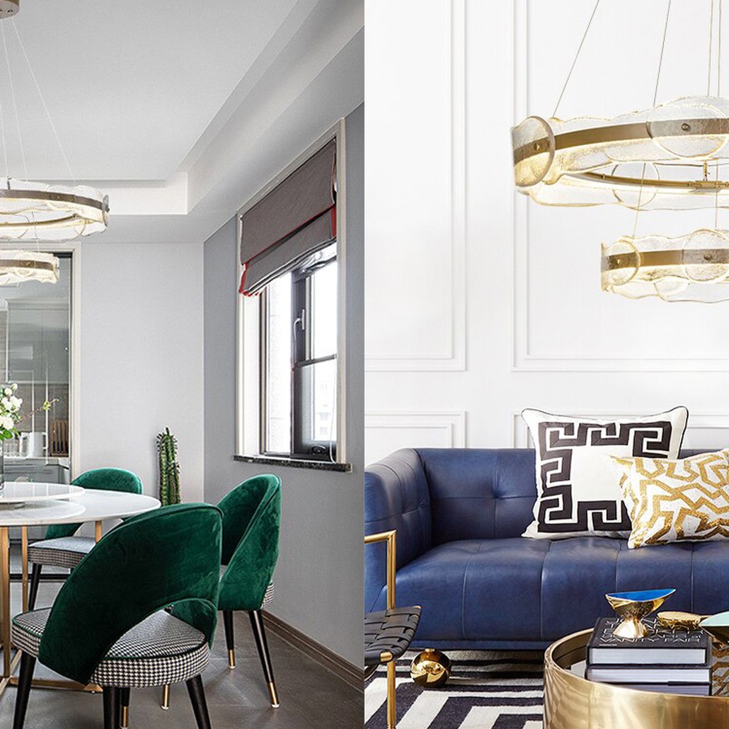 Люстра golden 2 RING horizontal chandelier