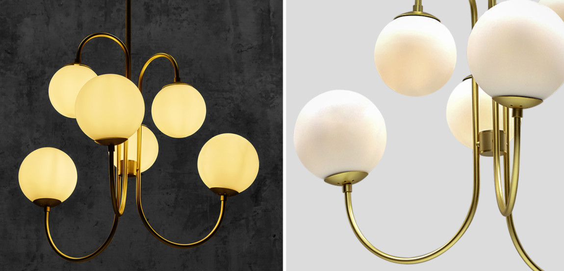 Люстра Gooseneck Pelle Gold Chandelier