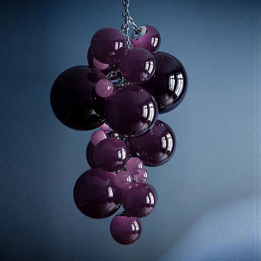 Люстра Grape Balls Сливовый цвет стекла