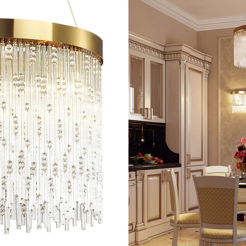 Люстра Hailstorm Rain Kerri Chandelier gold 45