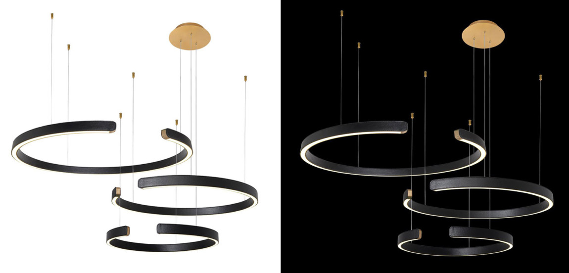 Люстра Half Ring 3 black leather