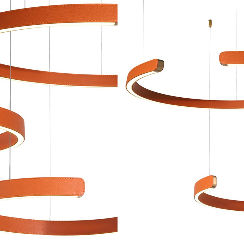 Люстра Half Ring 3 orange leather