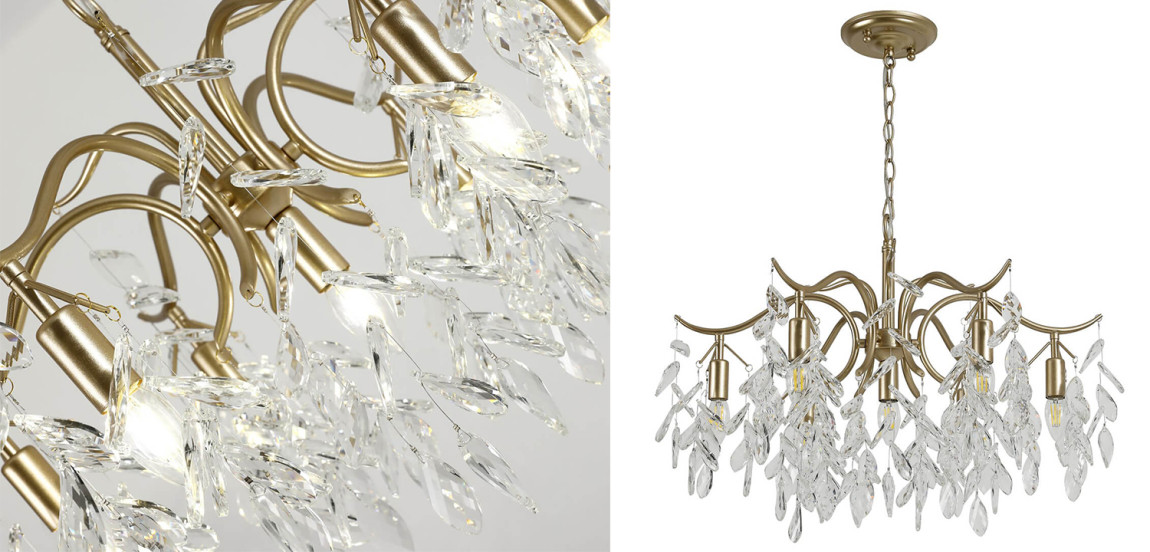 Люстра Hanging Crystal Leaves Chandelier 71